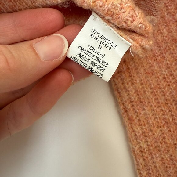 Korye Knit Cropped Sweater – Peachy Blush, Balloon Sleeves, Worn Once, Size S - Picture 2 of 4